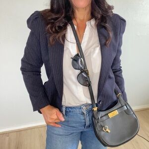 Vintage Dark Blue Pinstripe Blazer